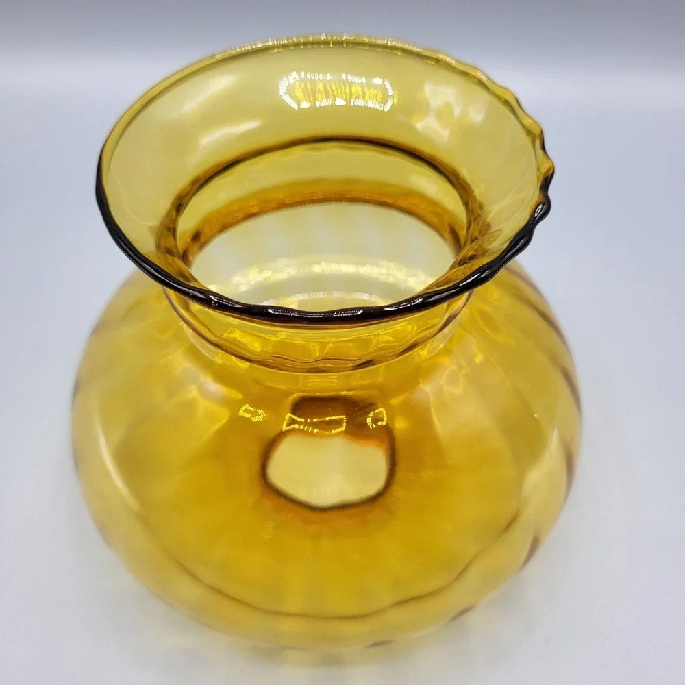 Vtg Amber Swirl Glass Lamp Hurricane Victorian Parlor Shade Replacement